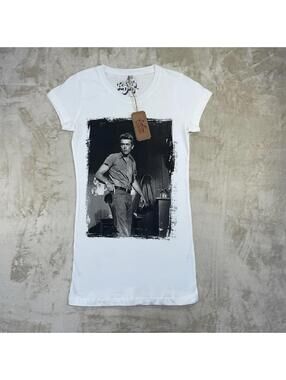 NWT Radio Days James Dean Women’s White Sz Medium T-Shirt *Flaw* SLD